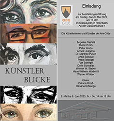 Aushang zur Ausstellung `Künstlerblicke`im Glaspavillion der Stadt Rheinbach